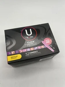 U Kotex Click Comfort Flex Compact Tampons 32 Ct Regular Unscented Purse Wrap - Picture 1 of 3