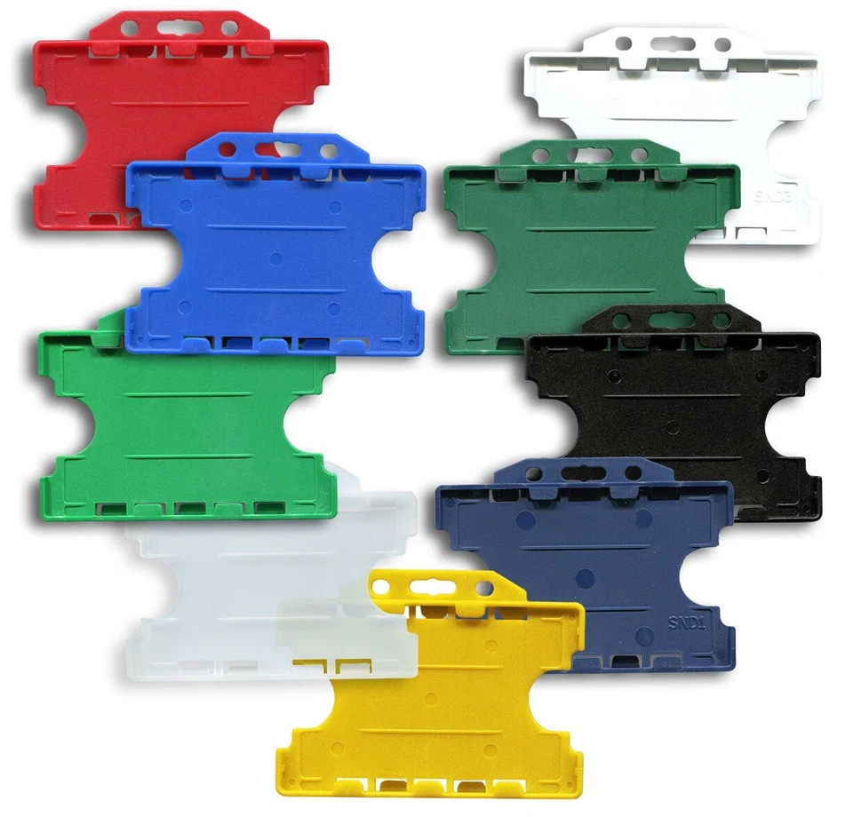 Double Sided Plastic Rigid ID Card Holder ID Badge Holder Free POSTAGE - Image 1 of 3