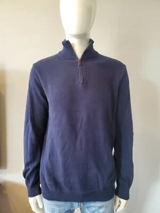 J. CREW, MEN'S 1/4 ZIP Cotton/Cashmere MEN'S SHAWL COLLAR SWEATER LT Blue A39* - Picture 1 of 8