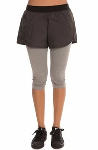 NWT $90 Puma X Stampd 2 in 1 Tights Shorts Workout Pants Gray Heather & Black XL - Picture 1 of 4