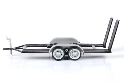 Remorque plateau porte voiture 1/24 - Metal Trailer Diecast Motormax 76001 - Photo 1/4