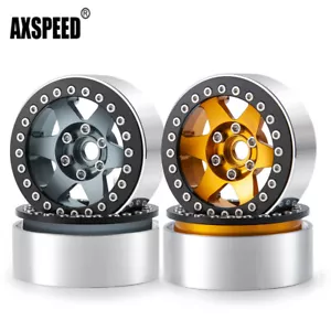 Set 4 pezzi cerchi in alluminio Beadlock 2,2" per 1/10 RC Crawler Wraith SCX10 - Foto 1 di 14