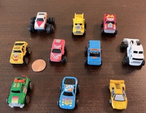 SET OF 10 MICRO MACHINES 1987 ROAD CHAMPS & MONSTER TRUCK VEHICLES - Picture 1 of 10