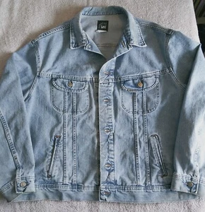 Chaqueta de mezclilla Lee remachada para hombre 2XL extra grande vintage camionero azul desteñido EE. UU. - Imagen 1 de 16