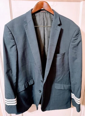 Men’s Dark Navy Cruise Ship Officer’s Jacket, Size 50R, Wool Blend, Nearly New - Image 1 of 4