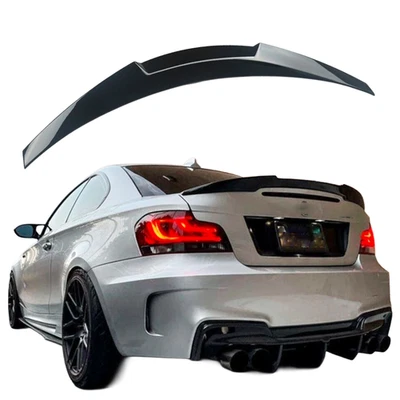 Fit 2007-2013 BMW E82 E88 1-Series Gloss Black M4 Style Rear Trunk Spoiler Wing - Image 1 of 4