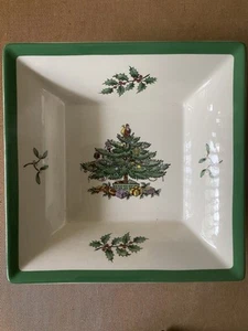 Vintage Spode Christmas Tree Square Tray S3324 Z Made in England - Picture 1 of 3