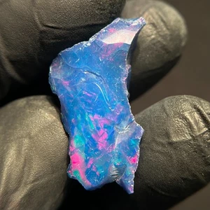 7,50 kt schwarzer Opal grober natürlicher äthiopischer Welo glatter Opal roher loser Edelstein - Bild 1 von 9