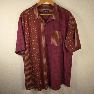 Camisa Vatpave Para Hombre Multicolor Abstracta Boho Borgoña Tropical Hawaiana XXL USADA EN EXCELENTE ESTADO Foto 1 de 4