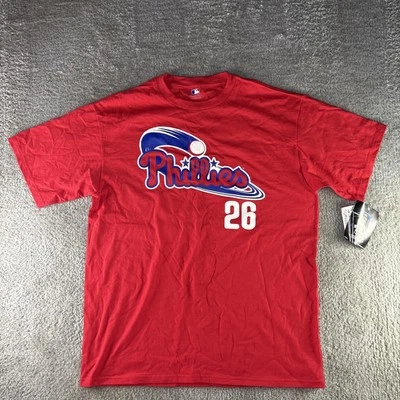 Throwback Men’s CHASE UTLEY Philadelphia Phillies RED #26 Player Tee Shirt SZ L - Image 1 of 4