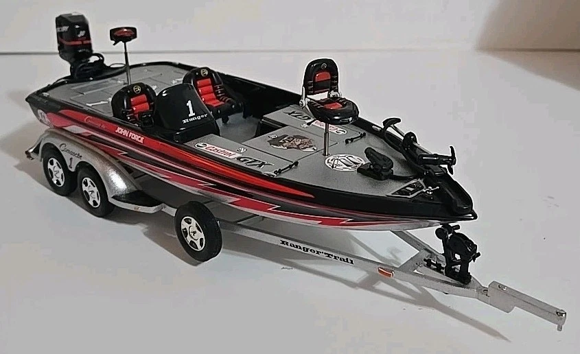 2002 Action John Force 1/24 Castrol GTX/11X Champion Ranger Boat And Trailer Set - Image 1 of 4