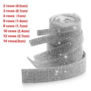 Self Adhesive Crystal Rhinestone Ribbon Sticker Tapes Arts Crafts Decoration - Picture 1 of 13
