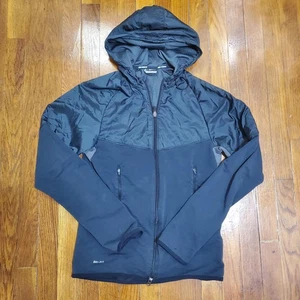Nike Running Jacket Mens Small Dri-Fit Full Zip Hooded Reflective 453473-011 - Picture 1 of 11
