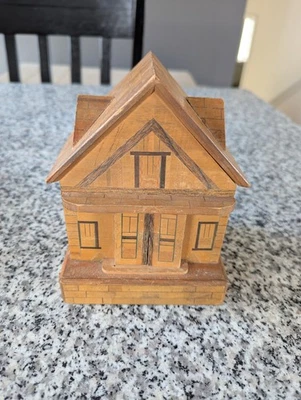 老式日本拼图盒硬币银行木材无钥匙 — 第 1/4 张图片