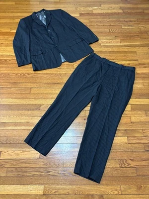 Pierre Cardin Mens Suit Size 44L Blazer Jacket 38x31 Dress Pants Gray Striped - Image 1 of 4