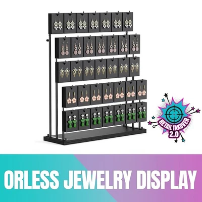 ORLESS Jewelry Display for Vendors, Earring Stand For Selling Black - 35 Hooks - Image 1 of 4