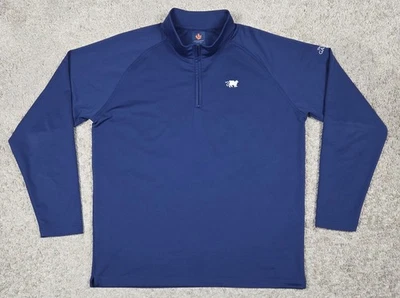 Donald Ross Sport 1/4 quarto zíper golfe desempenho top masculino 2XL pescoço simulado azul - Imagem 1 de 4
