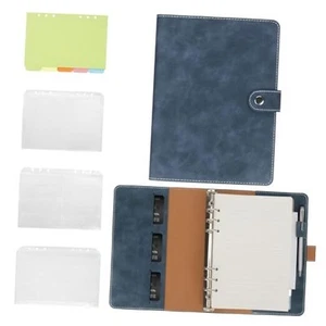 Leather A5 Notebook Binder - PU Leather A5 Binder 6 Ring Binder Refillable - Picture 1 of 8