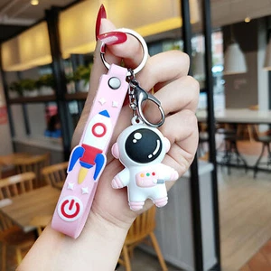 Astronaut Keychain Cute Bell Style Safe Odorless PVC Material Space Key Rings - Picture 1 of 13