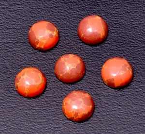 6 Pcs Lot Green Copper Turquoise- 10mm Round Cabochon Loose Gemstone - Picture 1 of 5