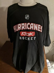 NHL Carolina Hurricanes Vintage S/S T-Shirt Black Reebok Size 2XL - Picture 1 of 2
