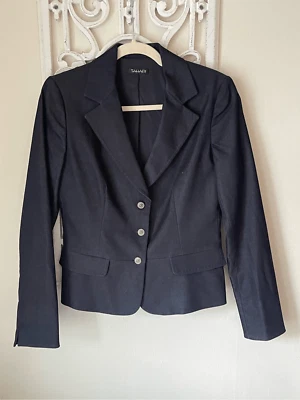Chaqueta Blazer S2 Tahari Azul Oscuro Denim Jean Elastizada Talla Pequeña Foto 1 de 4
