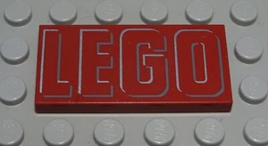 LEGO Tile - Tile 2x4 Dark Red with Decor LEGO (2386#) - Picture 1 of 1