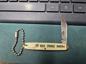 VINTAGE COLONIAL 4H ROCK SPRINGS RANCH NO 29 1/2 KC LOGO POCKET KNIFE KEYCHAIN - Picture 1 of 6
