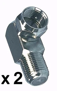 Conector f doblado en ángulo recto Tornillo de 90 grados en macho a hembra SKY x 2  - Imagen 1 de 6