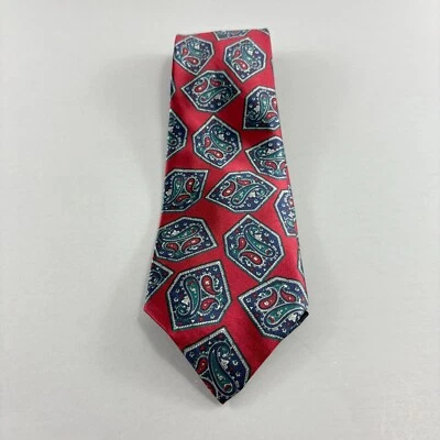 Corbata para hombre Jordache roja cachemira años 80 3/4" x 60" vintage Foto 1 de 3