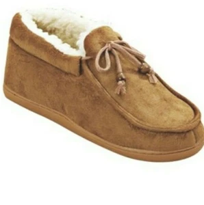 Moccasin Slippers - Indoor Outdoor with Memory Foam Sole,Soft Warm Tan #1 - EW - Picture 1 of 8