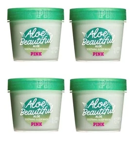 4 piezas VICTORIA'S SECRET ROSA CALMANTE ALOE GEL MÁSCARA PARA DORMIR NUEVA - Imagen 1 de 1