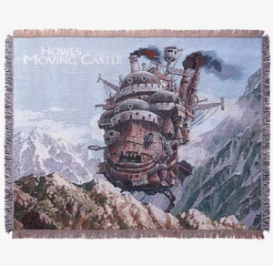 Studio Ghibli Howl's Moving Castle Throw Blanket Tapestry Woven Scenic Wall Art - Picture 1 of 15