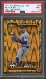 2024 Topps Gilded Collection MOOKIE BETTS #50 Gold Raywave /25 Dodgers PSA 9 - Bild 1 von 2