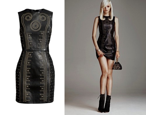 Versace for H&M abito in pelle UK 8 (EU 34 US 4) molto difficile da trovare nuovo con etichetta