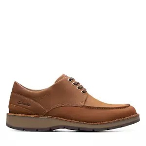 Clarks Mens Gravelle Low Brown Leather Casual Shoes - Picture 1 of 5