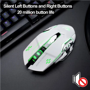 Rechargeable X8 Wireless Game Mouse Silent Led Backlit Usb 1800Dpi Optical AUU - Picture 1 of 12