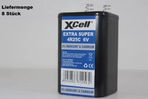 8 x Xcell Federbatterie Blockbatterie EXTRA Super 4R25C 6V/9500mAh - Bild 1 von 1
