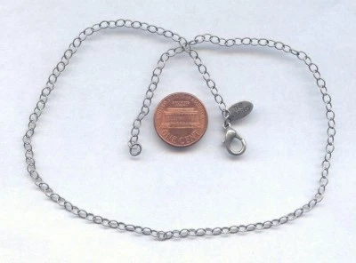 COLLAR 1 PIEZA "THE LIMITED" ANTIGUO PLATEADO FINO CABLE CADENA 16" 1111 Foto 1 de 2