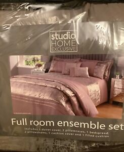 Full Bedroom Ensemble Set, by Studio Home. King Size. Champagne and Gold. New.