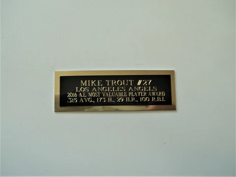 Mike Trout Angels 2016 AL MVP Award Baseball Card Plaque Nameplate 1" X 3" Cover