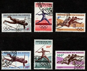 Congo, DR Scott 492-497 18th Olympic Games, Tokyo CTO L1 - Picture 1 of 2