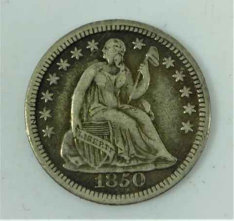 1850 Seated Liberty Half Dime Nice Coin Cover