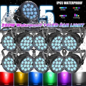 280W Waterproof Par Light DMX RGBW 14LED Stage DJ Par Can Lights Spot Lighting - Picture 1 of 18
