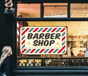 3D Haarschnitt H366 Barber Shop Fensteraufkleber Wandgemälde Abziehbilder Honey - Picture 1 of 10