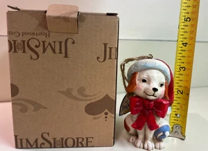 Jim Shore Heartwood Creek Puppy with Red Bow & Santa Hat Christmas Tree Ornament - Picture 1 of 7