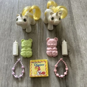 My Little Pony G1 Newborn Twins "Rattles & Tattles" mit Zubehör MLP - Bild 1 von 12