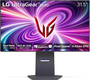 LG UltraGear 32GS95UE-B 32" 16:9 Dual Mode 4K UHD 240Hz & Full HD 480Hz OLED HDR - Picture 1 of 7