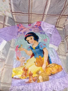 Vintage Y2K Disney Princess Girls Snow White Long sleeve Purple Night Gown Sz 6 - Picture 1 of 4