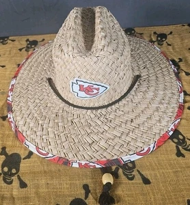 FOCO Men's Or Woman NFL Kansas City Logo Floral Lifeguard Beach Straw Sun Hat - Picture 1 of 10